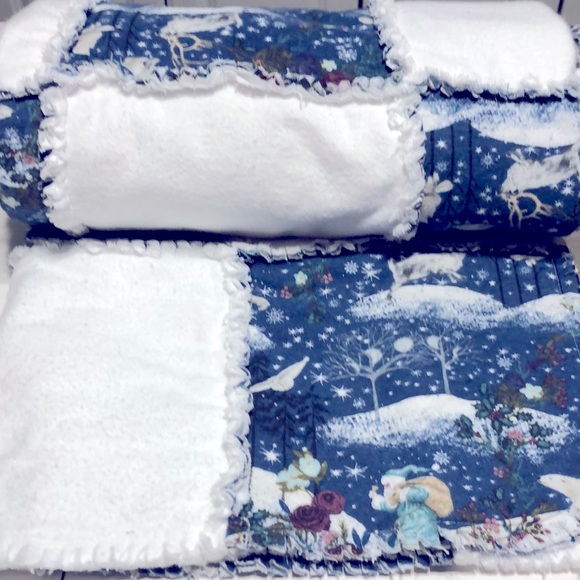 NWT RAG QUILT LARGE HANDMADE ANGELIC SOLSTICE With ANGELS  FRINGED Approx 70x70 - Picture 2 of 8